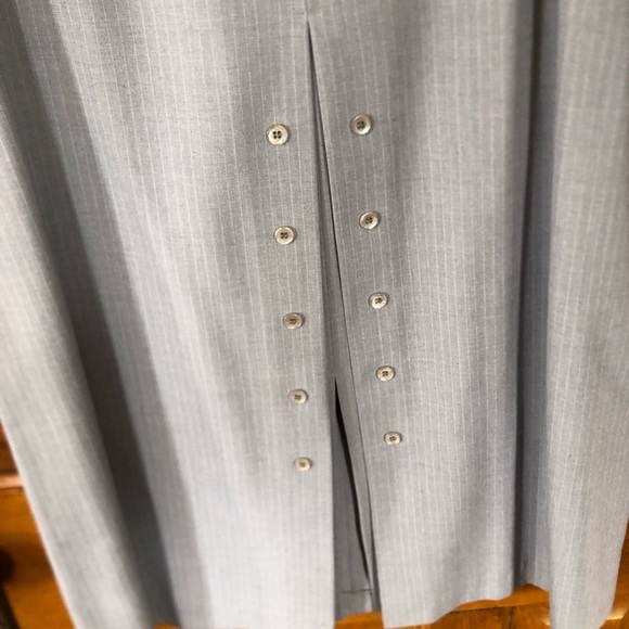 Vtg Soft Blue Pinstripe Skirt - Picture 2 of 13